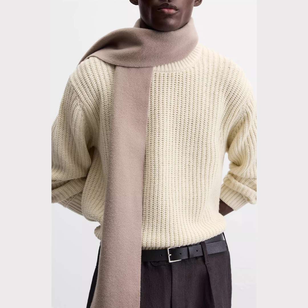 PULLOVER MIT RIPPENSTRUKTURMUSTER