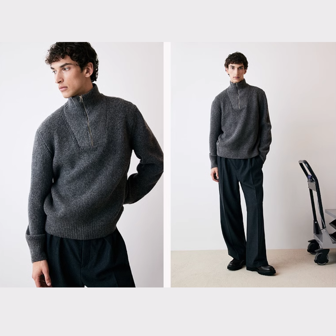 Pullover mit kurzem Zipper