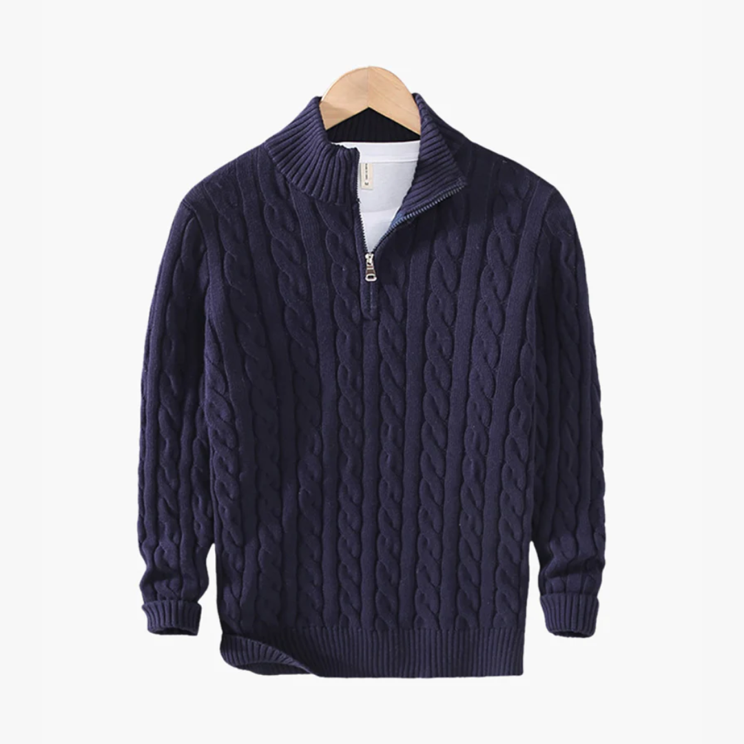 Strickpullover mit kurzem Zipper