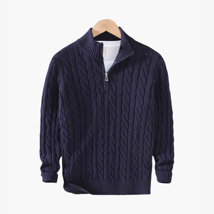 Strickpullover mit kurzem Zipper