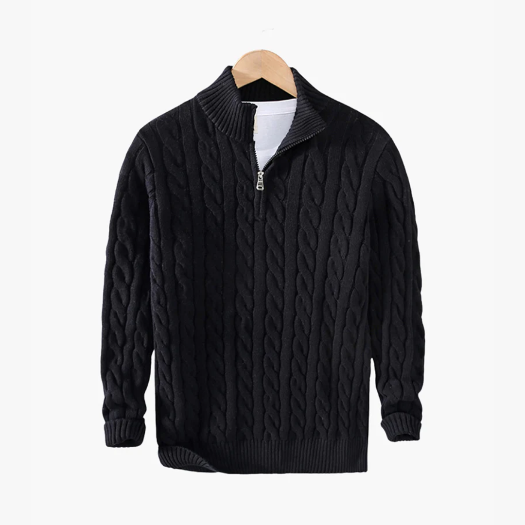 Strickpullover mit kurzem Zipper