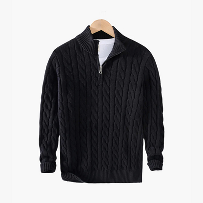 Strickpullover mit kurzem Zipper