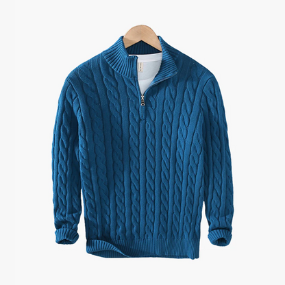 Strickpullover mit kurzem Zipper