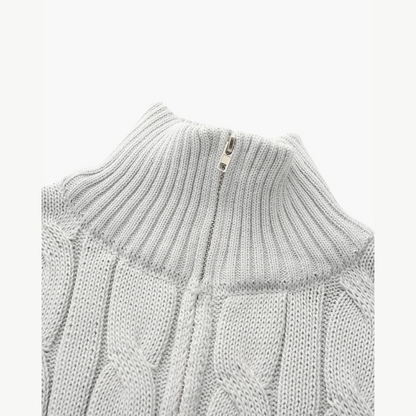 Strickpullover mit kurzem Zipper