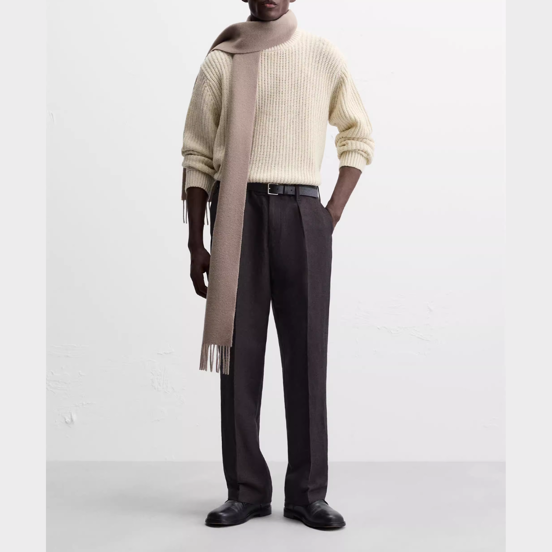 PULLOVER MIT RIPPENSTRUKTURMUSTER